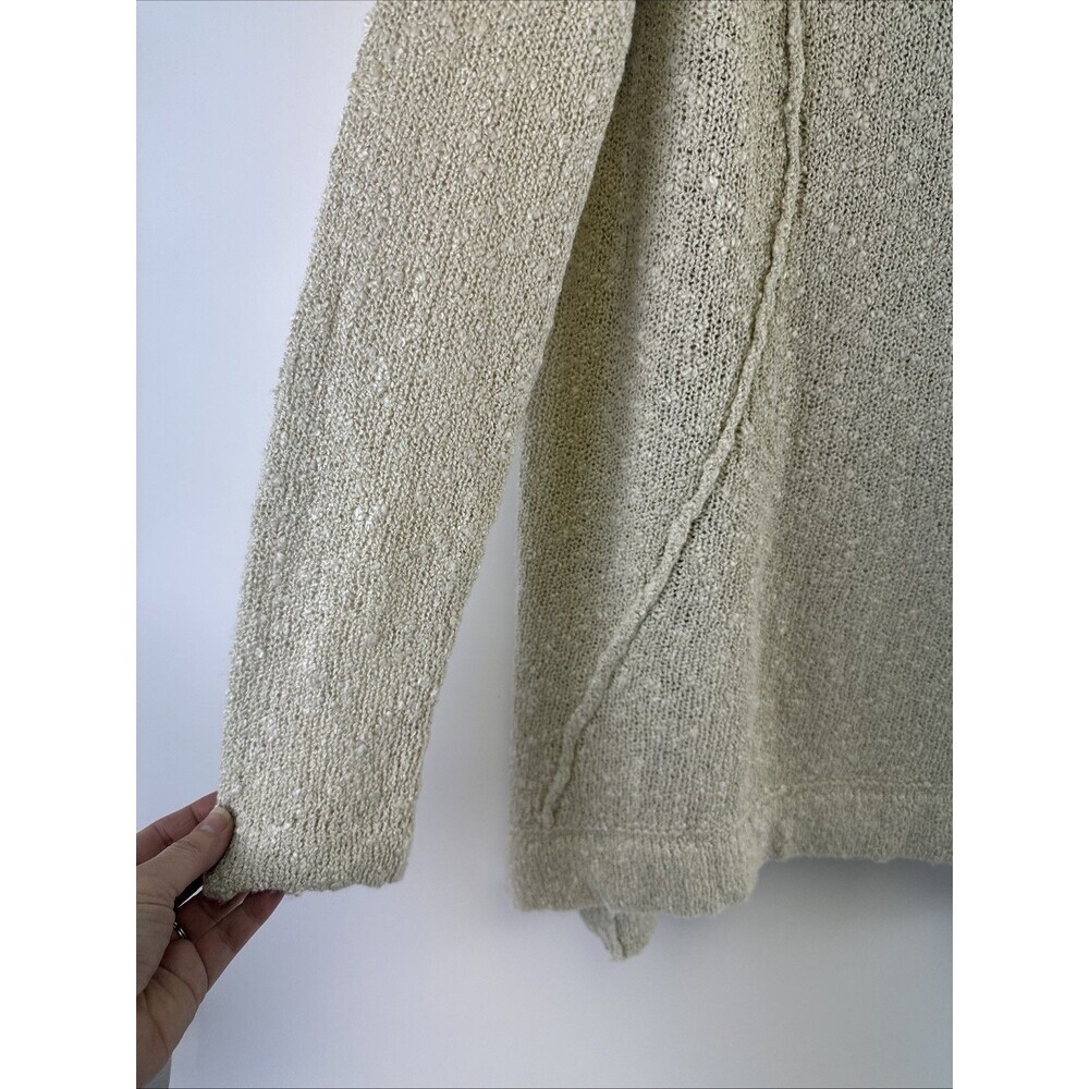 Mia Joy Cowl Neck Sweater Tunic Lightweight Open Knit Pullover Tan Womens Large - Picture 2 of 12